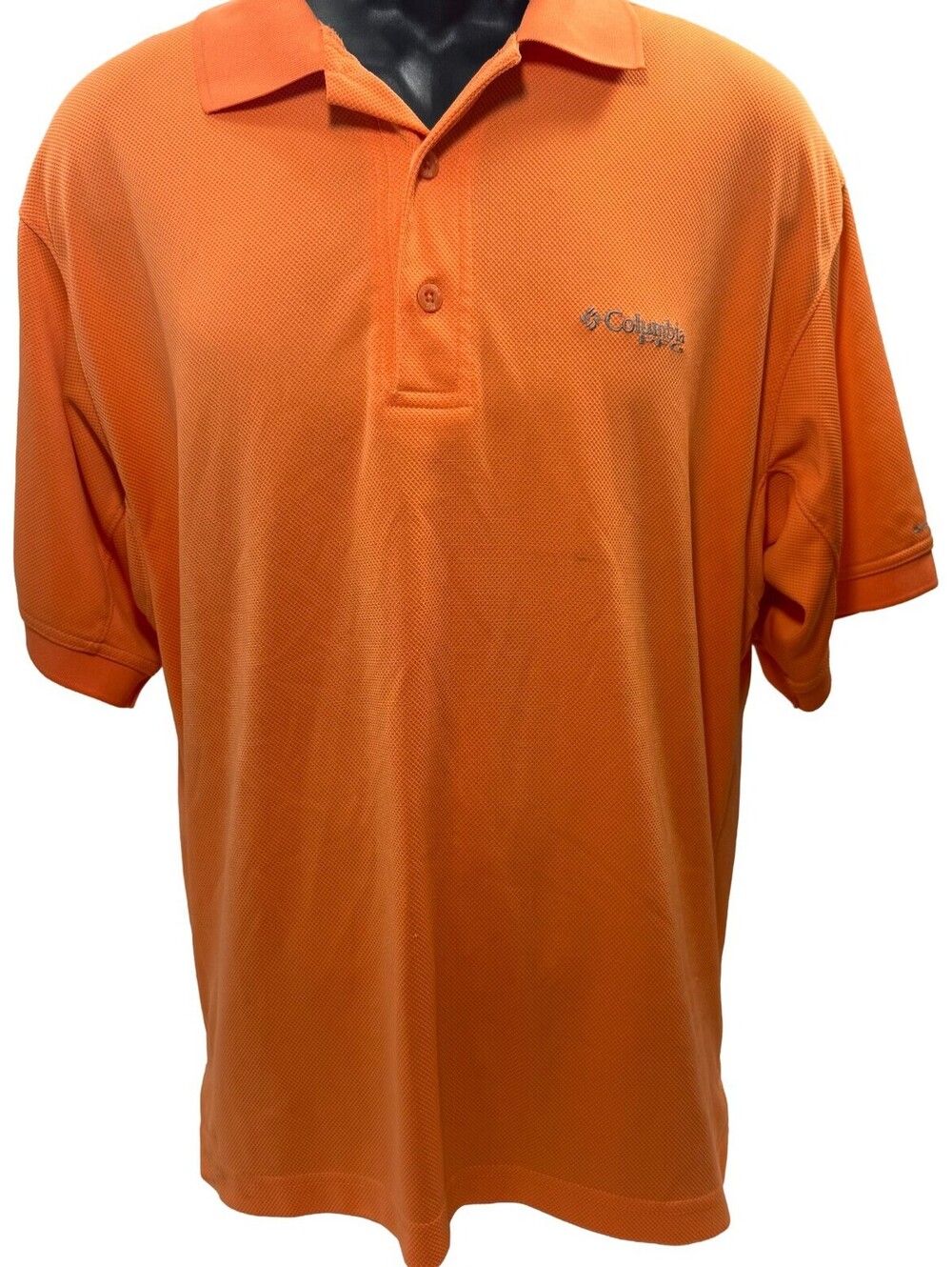 Columbia PFG Polo Shirt Mens XL Orange Fishing Wicking Vented OutdoorPerformance